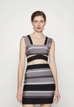 HERVE LEGER LAW ROACH BANDAGE CUTOUT CROP - Top - Ash -Angebote Stil Tage Store 002c78b36cac4175a1c1a8d3e893f2a3