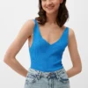 QS By S.Oliver MIT V AUSSCHNITT - Top - Royalblau