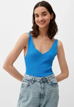 QS By S.Oliver MIT V AUSSCHNITT - Top - Royalblau