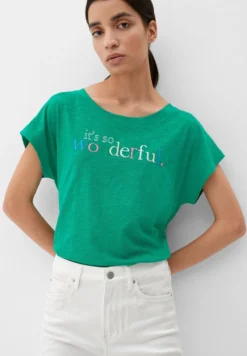 S.Oliver STICKEREI - T-Shirt Print - Smaragd