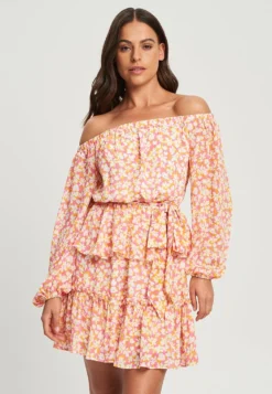 Tussah LORELEI MINI - Freizeitkleid - Aria Floral Orange And Pink