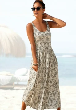 Freizeitkleid - Beige Bedruckt