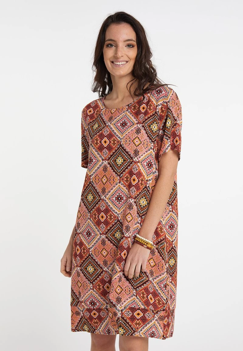 USHA RAKATA - Freizeitkleid - Rost Mehrfarbig 1 USHA RAKATA - Freizeitkleid - Rost Mehrfarbig