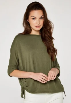 Apricot OVERSIZED DRAWSTRING - Langarmshirt - Khaki -Angebote Stil Tage Store 16de6ca83c2c439eb45c0dac36261e49