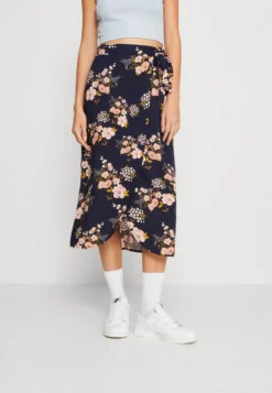 Vila VIOLIVIA WRAP MIDI SKIRT - Wickelrock - Patriot Blue