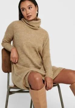ONLY LONGSLEEVE ONLJANAPULLO - Strickkleid - Beige -Angebote Stil Tage Store 2069b96b4add40a1b1ab5e808d994cfe