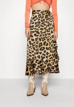 OBJPAPAYA WRAP SKIRT - A-Linien-Rock - Black