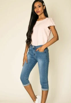 Capri 3/4 Kurze 5 Pocket - Jeans Shorts - Blau