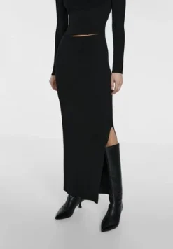 NA-KD STRUKTURIERTER MIT SCHLITZDETAIL - Maxirock - Black -Angebote Stil Tage Store 3fccb230afad485eb2281f7b4e013993