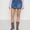 Noisy May Petite NMCARY MINI SKIRT - Jeansrock - Blue Denim