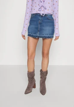Noisy May Petite NMCARY MINI SKIRT - Jeansrock - Blue Denim