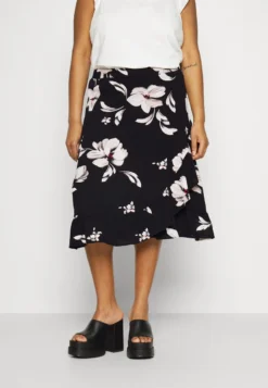 ONLY CARMAKOMA CARLUXODA WRAP SKIRT - Wickelrock - Black