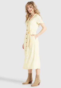 Khujo GOYA - Blusenkleid - Gelb-weiß Geblümt -Angebote Stil Tage Store 518b2fd2f5594856a8982c106e6e3188