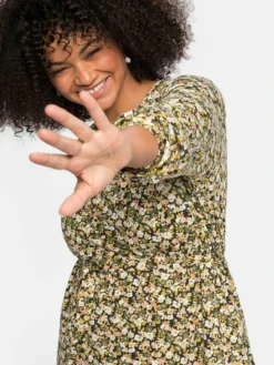 Sheego Jerseykleid - Dunkeloliv Bedruckt -Angebote Stil Tage Store 545c40ac2515470397a08b14f9014eb1