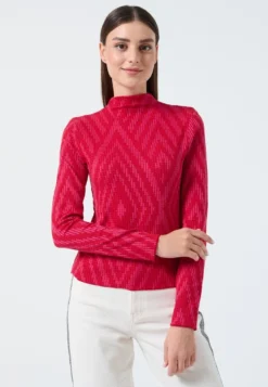 Straight Fit Turtleneck Long Sleeved - Bluse - Red -Angebote Stil Tage Store 5f4e4e9d1a714ba3b9a5691bf35ffbee