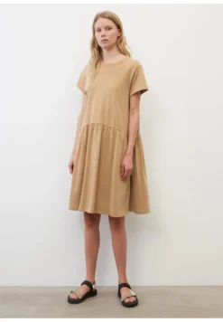 Marc O'Polo DENIM DRESS T-SHIRT STYLE HEAVY RAW RUFFLES - Jerseykleid - Bright Chestnut -Angebote Stil Tage Store 67f94477b7574a249406af982b9f8663