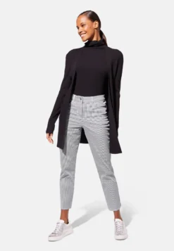 MIT STREIFEN - Stoffhose - Weiß Schwarz