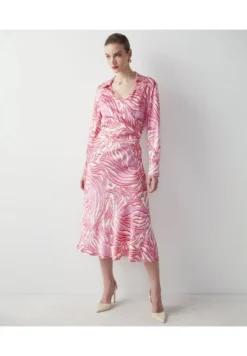 Ipekyol FLARED PATTERNED SATIN MIDI - A-Linien-Rock - Pink -Angebote Stil Tage Store 86ef86ab5f664ad38c045c0696f63982 1