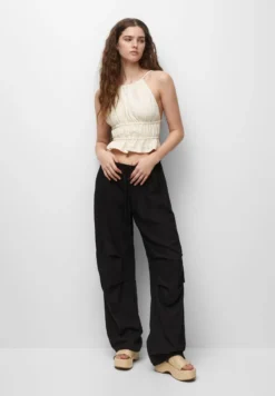 PULL & BEAR OPEN-BACK GATHERED - Top - Sand -Angebote Stil Tage Store 8746062ad06f428e80d08716b876bbdc