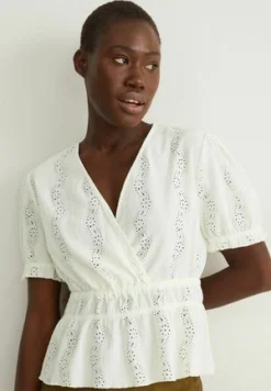 New Look FLORAL FRILL TIE FRONT - Bluse - White Pattern -Angebote Stil Tage Store 92624c7819e74308b491836b7bc49d00