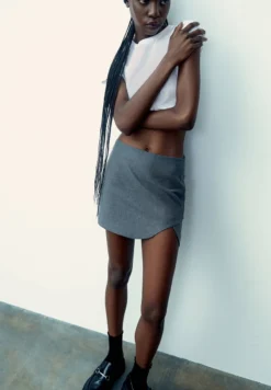 PULL & BEAR WITH WAVY SLIT - A-Linien-Rock - Grey -Angebote Stil Tage Store a0deee963d104a5ea770fd76886bfe05