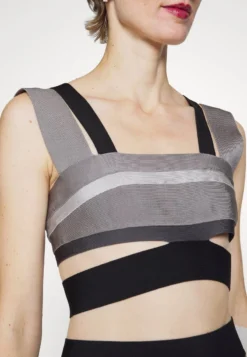 HERVE LEGER LAW ROACH BANDAGE CUTOUT CROP - Top - Ash -Angebote Stil Tage Store a4dc2254d53844df80d99e357b9cb1c7