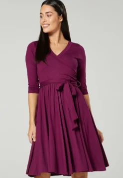 Z WIĄZANIEM W TALII - Freizeitkleid - Pflaume -Angebote Stil Tage Store b24b5a606ec64e0f84c13a72db41f64f