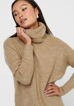 ONLY LONGSLEEVE ONLJANAPULLO - Strickkleid - Beige -Angebote Stil Tage Store bb0669c02f1d402e8c1b4013593b1e8c