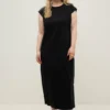 EN SANS MANCHES DÉCOLLETÉ ROND COUPE - Jerseykleid - Noir