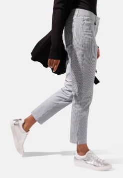 MIT STREIFEN - Stoffhose - Weiß Schwarz -Angebote Stil Tage Store bccd68faa9d042858b4984e07e1ccdf2