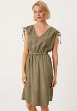 S.Oliver MIT RAFFUNG - Jeanskleid - Dusty Olive