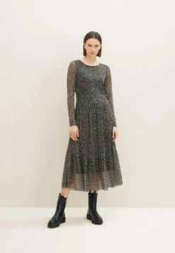 Tom Tailor PRINTED - Freizeitkleid - Black