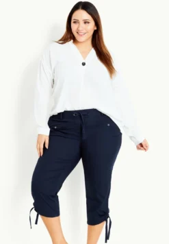 Evans POPLIN CROPPED - Shorts - Blue -Angebote Stil Tage Store c2cd5aa224f74b31a0a914d088653922 1