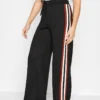 SIDE STRIPE WIDE LEG - Jogginghose - Black