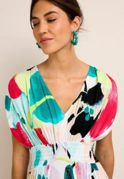 Next PRINT V-NECK MIDI - Freizeitkleid - White Abstract -Angebote Stil Tage Store c529dfe4d5794402b9af331efac5a2d8