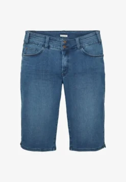 Tom Tailor PLUS - CAPRI J - Jeans Shorts - Used Light Stone Blue Denim
