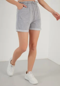 LELA SLIM FIT - Shorts - Grey-melange
