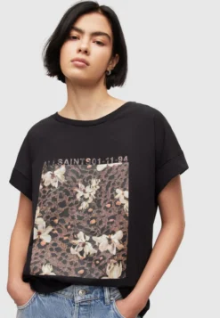 AllSaints CAPSO RIKA IMOGEN BO - T-Shirt Print - Black