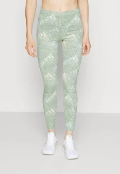 ADIDAS PERFORMANCE W BLUV Q3 G - Tights - Linen Green/multicolor/white