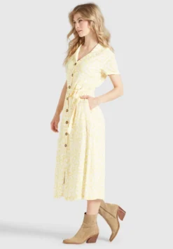 Khujo GOYA - Blusenkleid - Gelb-weiß Geblümt -Angebote Stil Tage Store e6a635bac0f34c54a1e822463ed114d6