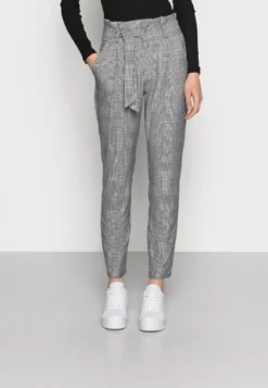 Vero Moda VMEVA HR - Stoffhose - Grey/white