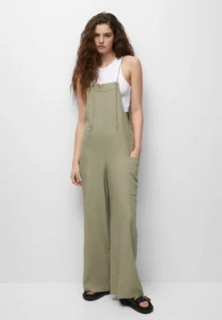 PULL & BEAR LONG RUSTIC - Latzhose - Khaki