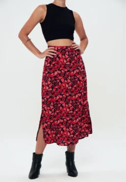 PRINTED LONG SLIT - A-Linien-Rock - Red