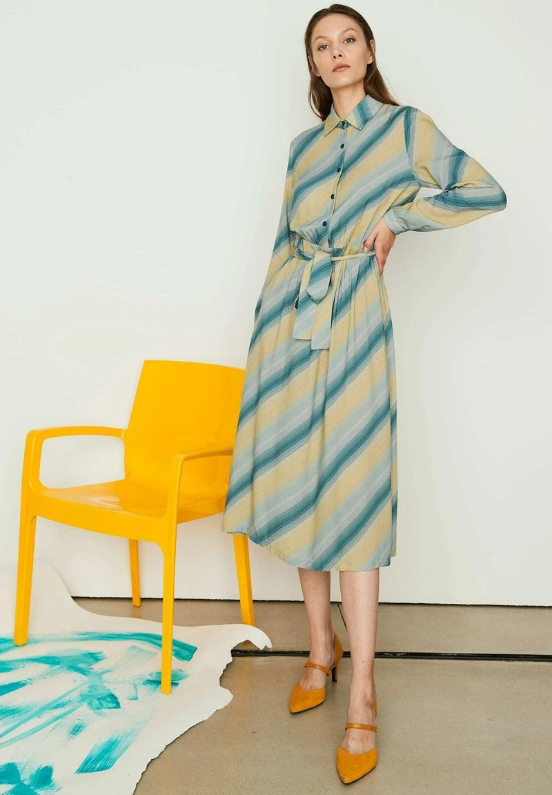 Blusenkleid - Blue Yellow 6 Blusenkleid - Blue Yellow - Image 6